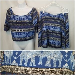 Rue Crop Top & Skirt Set L/XL